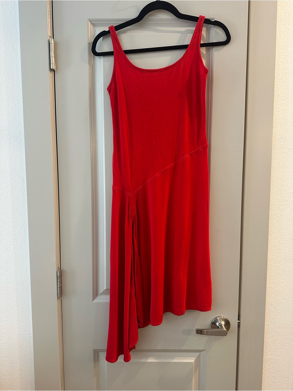 Versace Vibrant Red Asymmetrical Slip Dress